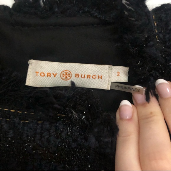 Tory Burch Aria Navy Blue Tweed Dress - Picture 4 of 6